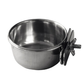 Stålskål m. skrue 0,6L 15cm - FUGLE TILBEHØR