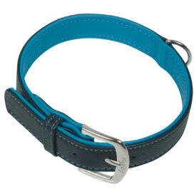 L�DERHALSB�ND 37 CM TYRKIS - Billede 1