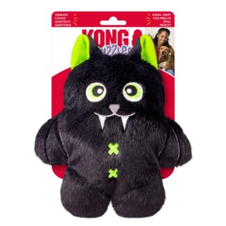 KONG Halloween Snuzzles Mix M hundelegetøj – sort Halloween-figur med pivfunktion